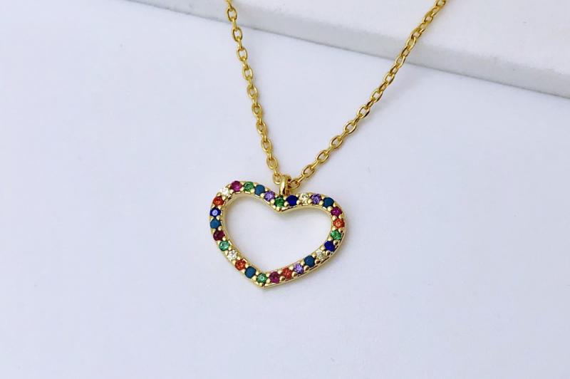 [Ozel] Wedding Guest Look Glossy Brass Cubic Necklace